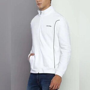 Calvin Klein  Men's Jeans Brilliant White Regular Full Zip jacket Size M NWT